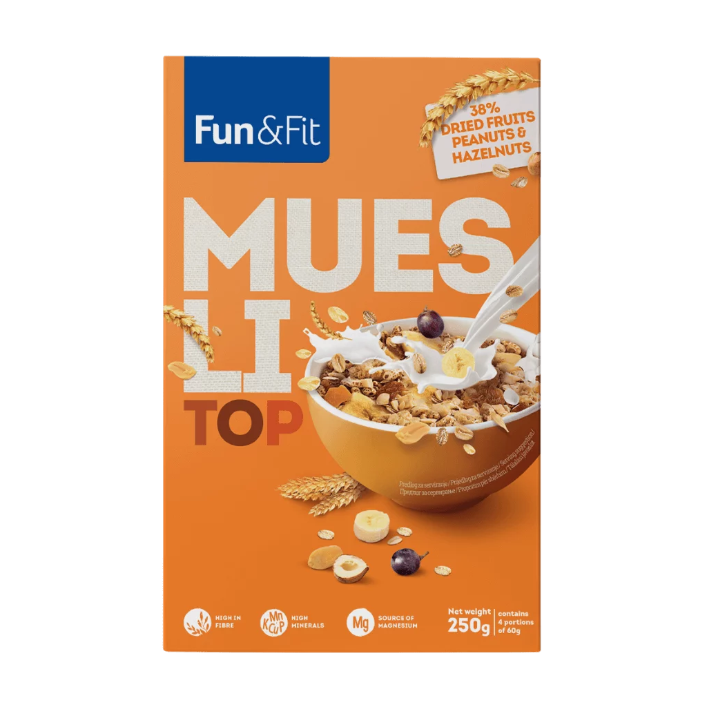 Fun&Fit – მიუსლი ხილით და თხილეულით 250გ
