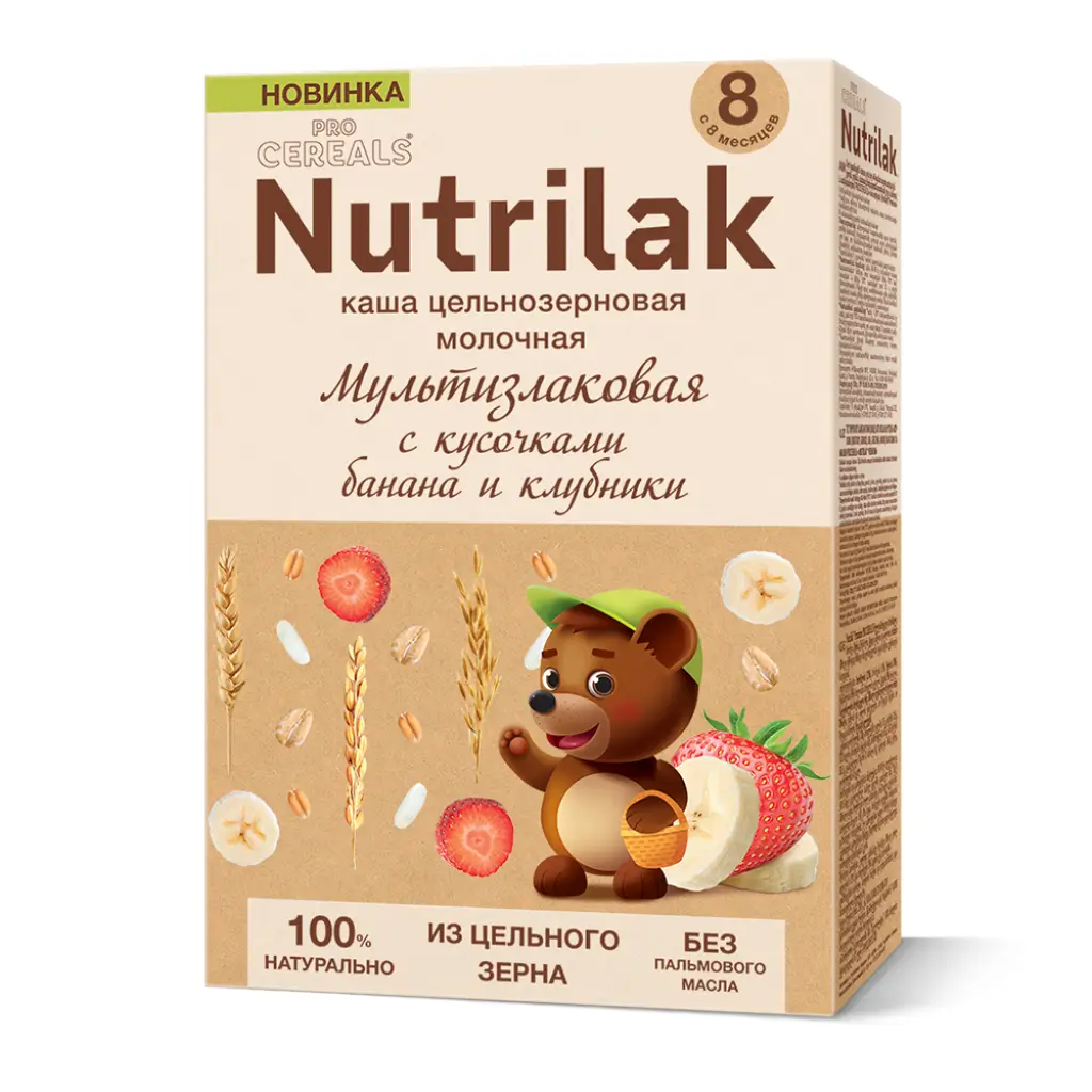 Nutrilak Premium - Milk porridge, multi-grain with crushed banana and strawberry, from 8 months