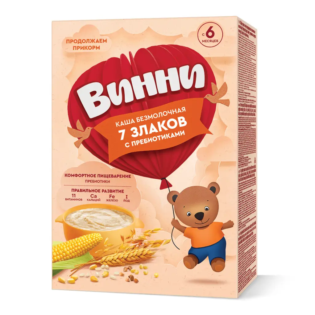 Винни – каша безмолочная, 7 злаков, с 6 месяцев