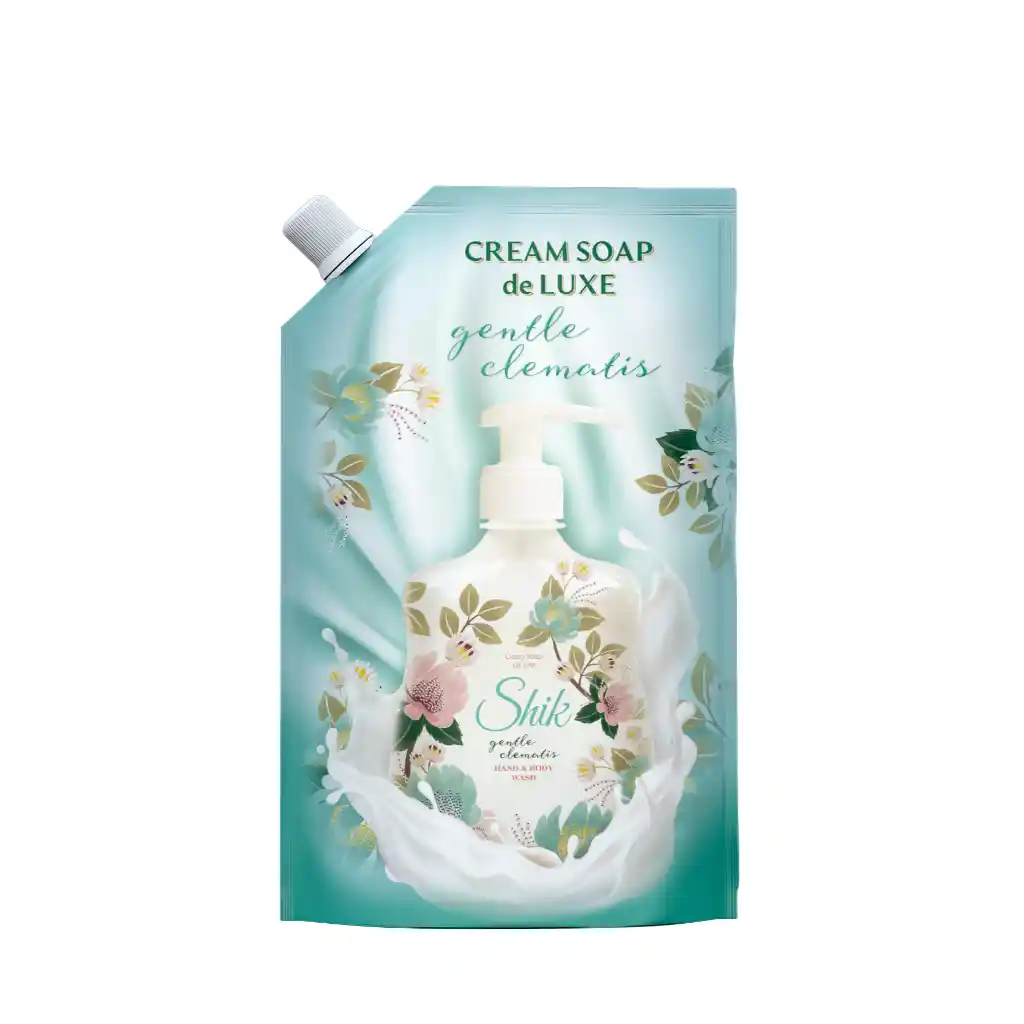 Shiki - Cream-soap liquid DELUX hand and body, gentle clematis 500g, doypack