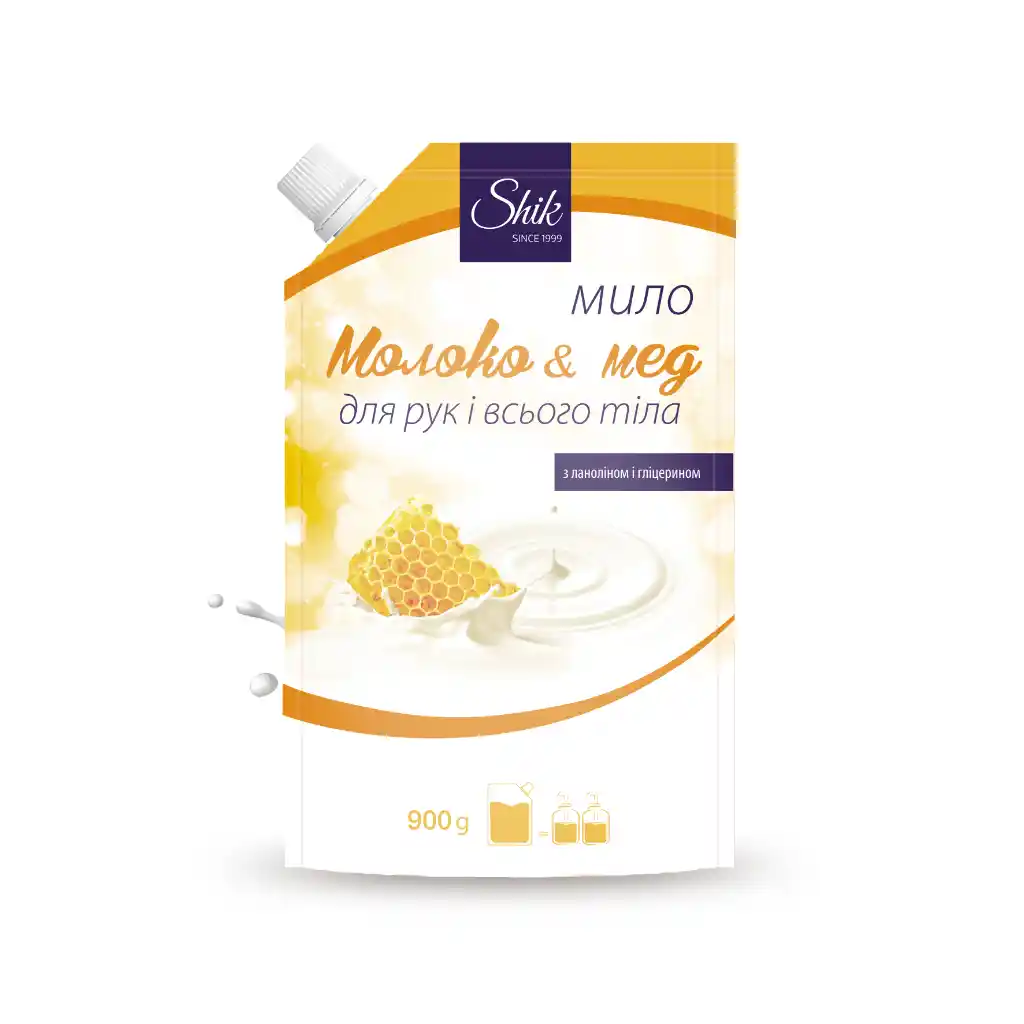 Shiki - Cream soap liquid, hand and body, milk and honey 900g, doypack