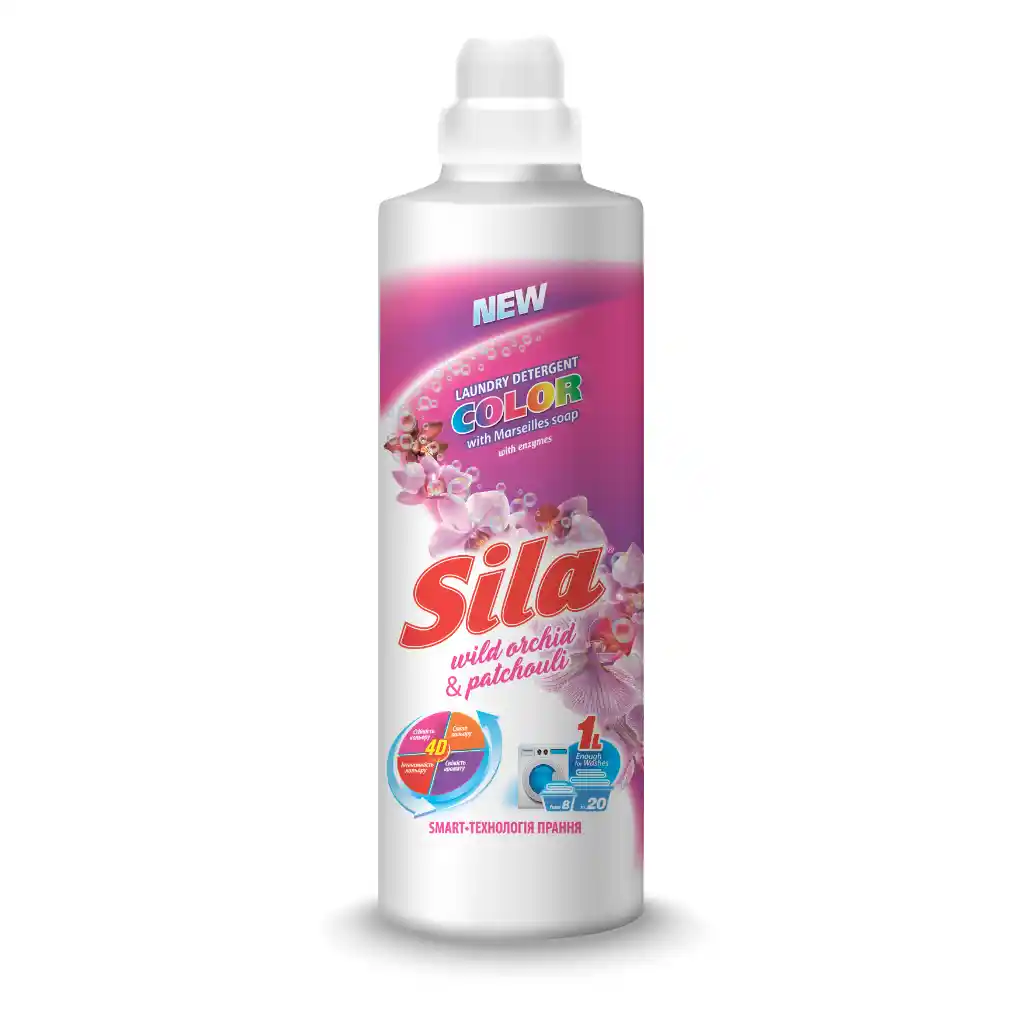 Сила – стиральный гель, цветных тканей Color 1л