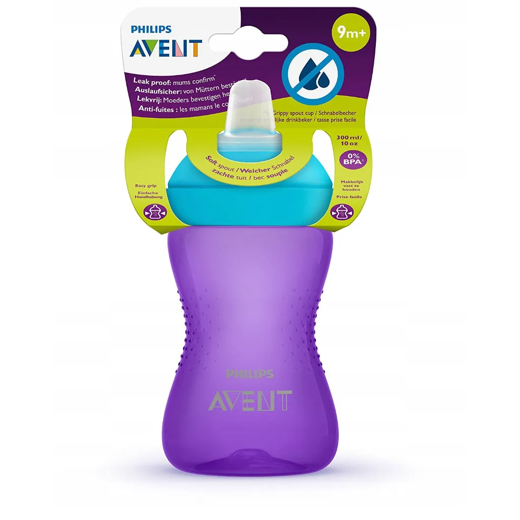 Avent – чашка с гибким носиком, фиолетовая, 300 мл, с 9 месяцев