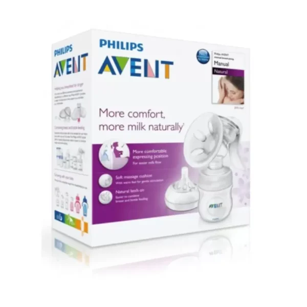 Avent - რძის საწველი ტუმბო, მექანიკური Natural ბოთლით და  საწოვარათი - Image 2