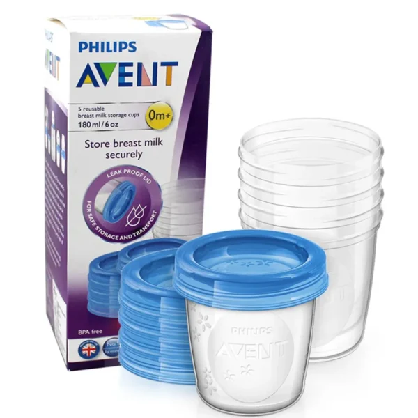 Avent - რძის შესანახი კონტეინერები, 180 მლ, 5ც - Image 2