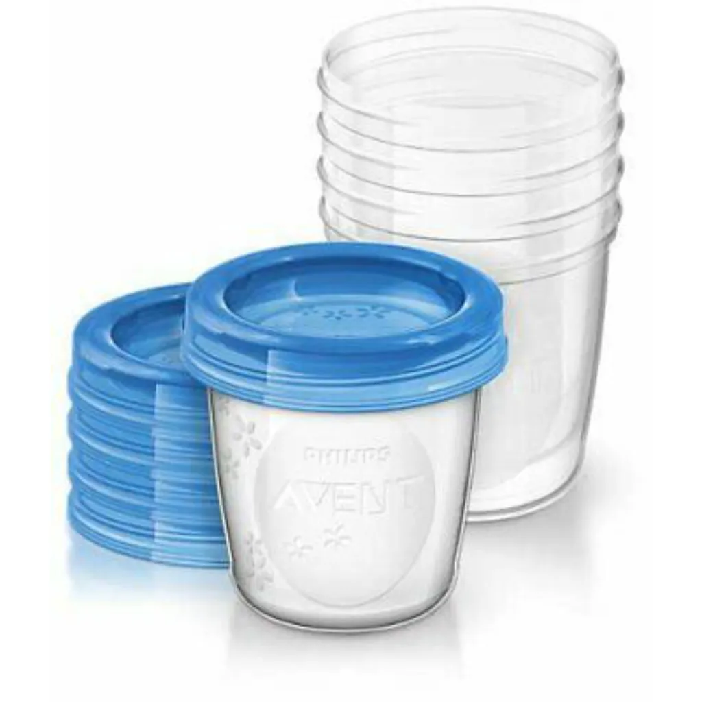 Avent Milk Storage Cups, 180 ml, 5 pcs