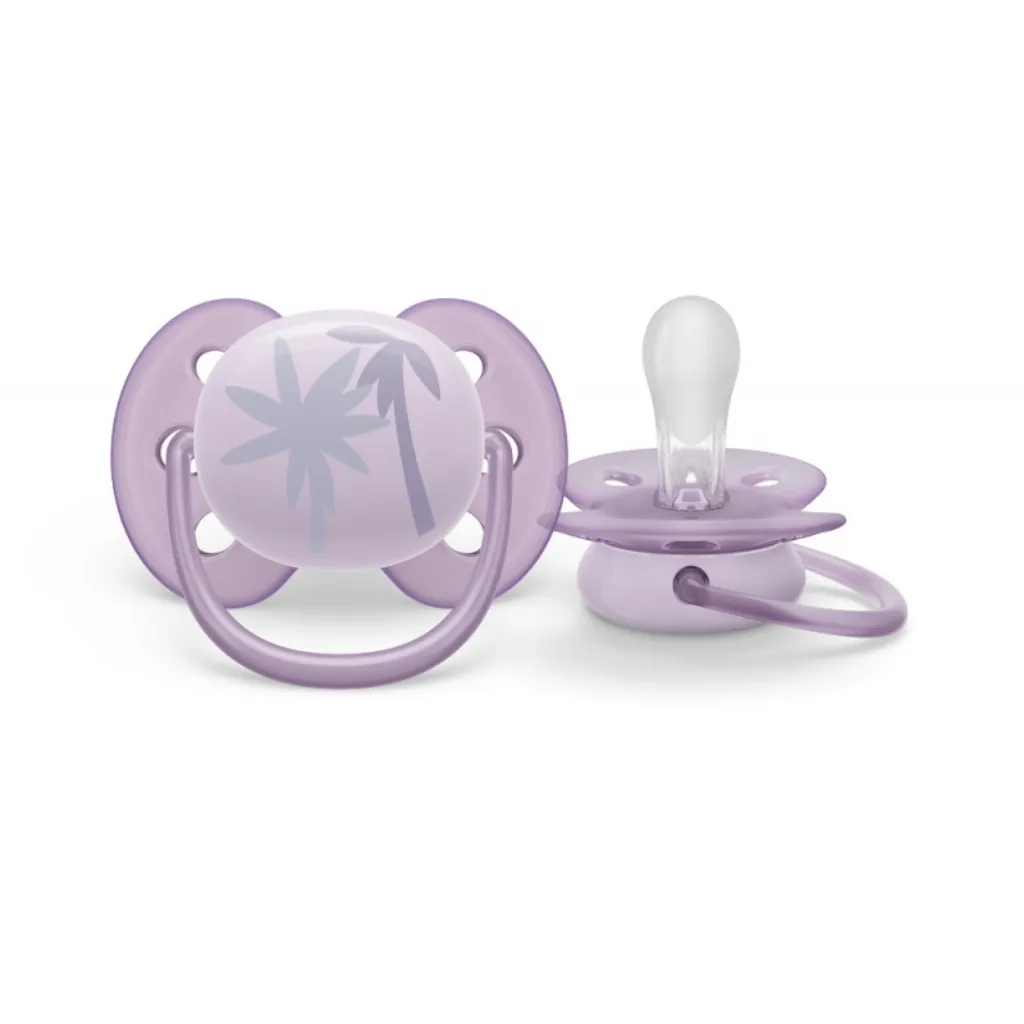 Avent — пустышка Ultra Soft 0-6 мес, фиолетовая, 1 шт