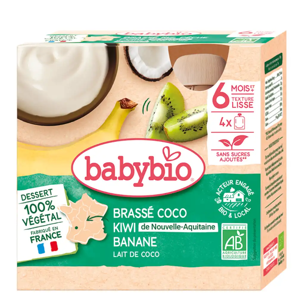 Babybio - Yogurt Coconut Milk, Exotic Fruits, 6 months, 85g x 4 pcs