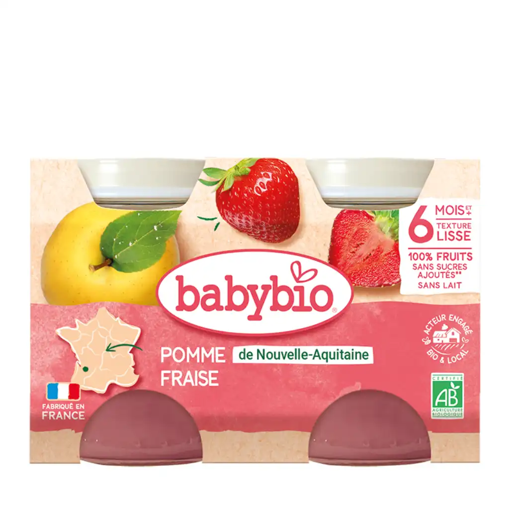 Babybio - Strawberry, Blueberry and Apple Confiture, 6 months, 130g x 2 pcs