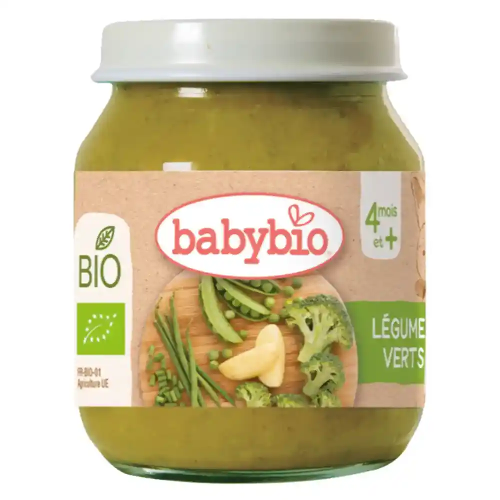 Babybio – Ланч брокколи, горошек, зеленая фасоль и картофель, 4 мес, 130г.