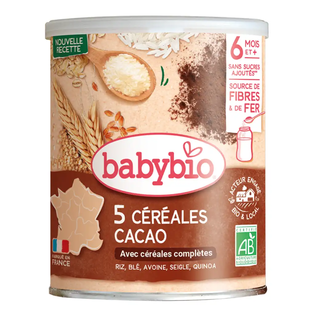Babybio - Porridge without milk, quinoa and rice with cocoa, 8 months, 220g