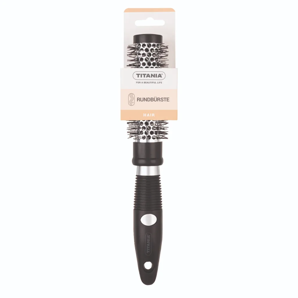 Titania - comb for hairdryer, black-silver. 4cm diam.