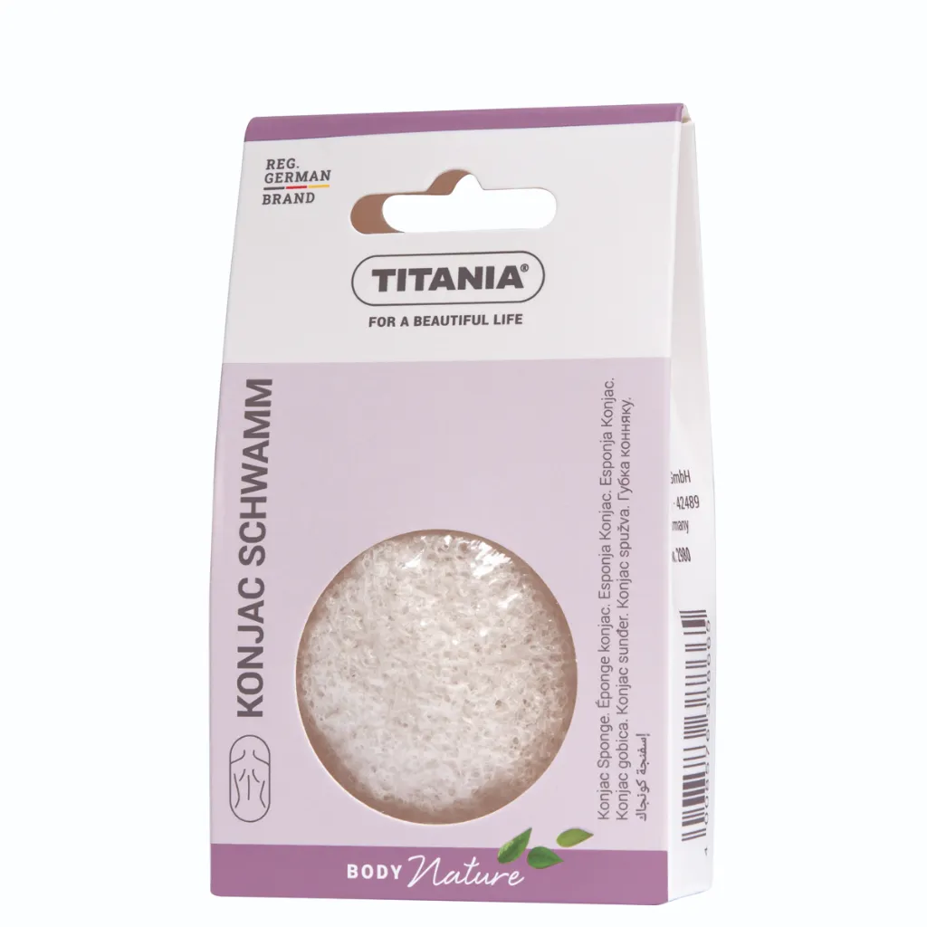 Titania Konjac Sponge, Natural Color, Facial Cleansing, Normal and Dry Skin