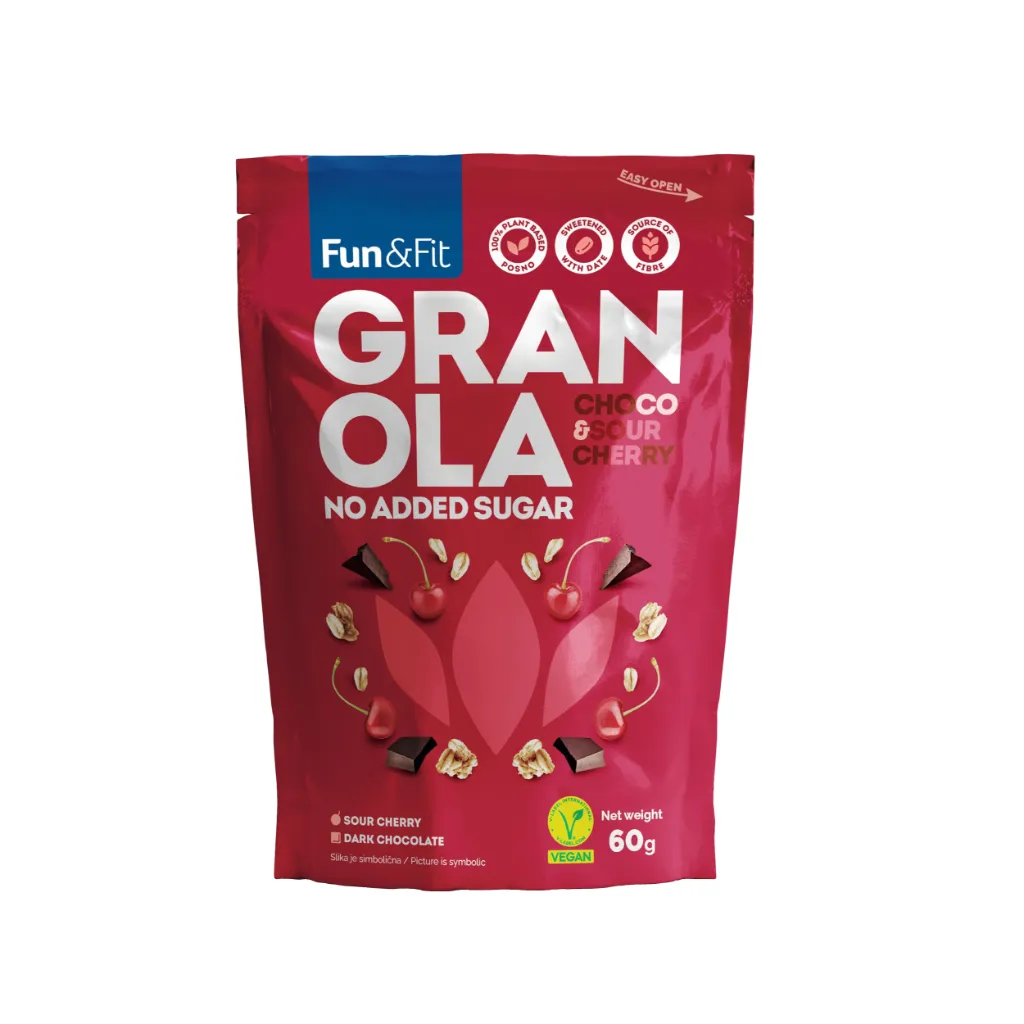 Fun&Fit Granola Muesli with Chocolate and Cherry 60g