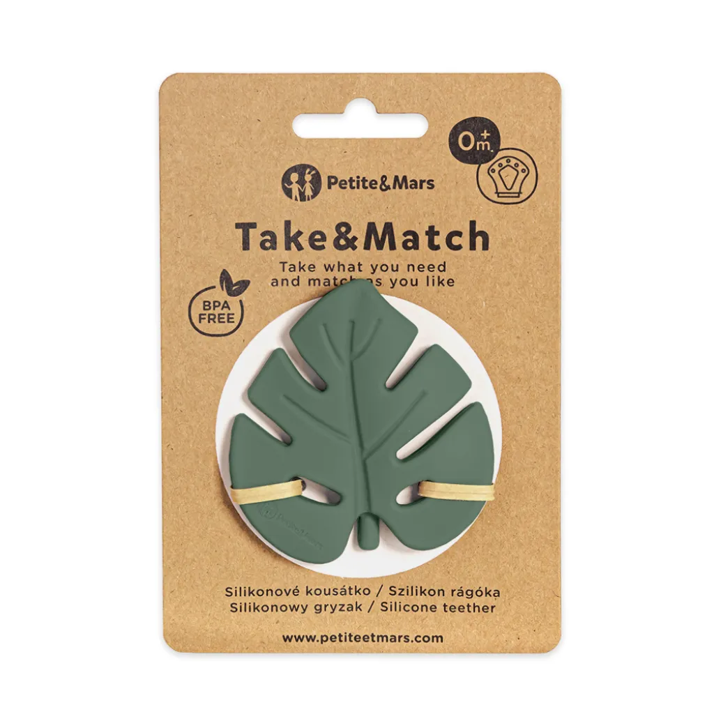 PETITE&MARS силиконовый прорезыватель TAKE&MATCH зеленый, с 0 месяцев