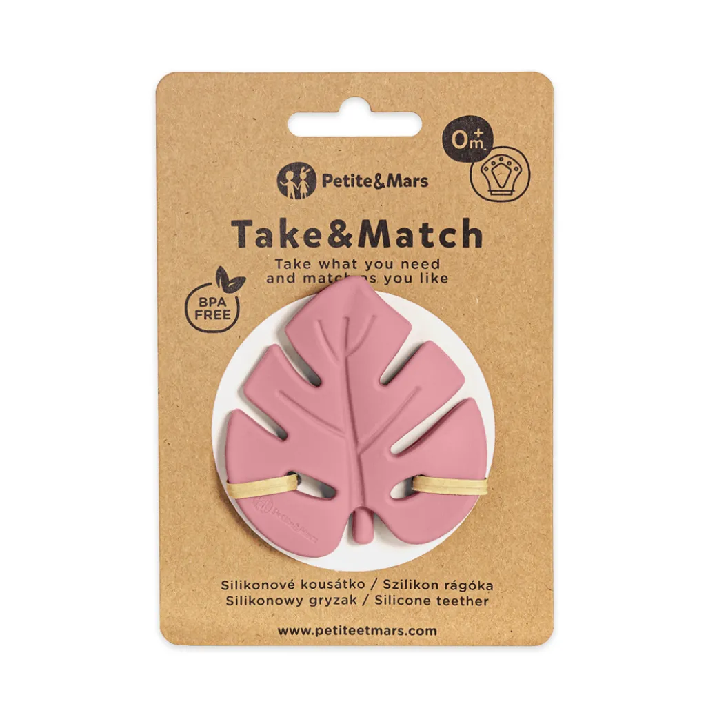 PETITE&MARS силиконовый прорезыватель TAKE&MATCH розовый, с 0 месяцев