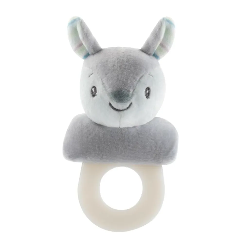 PETITE&MARS Soft toy with a squeaker and teether, Squirrel Boby, from 3 months