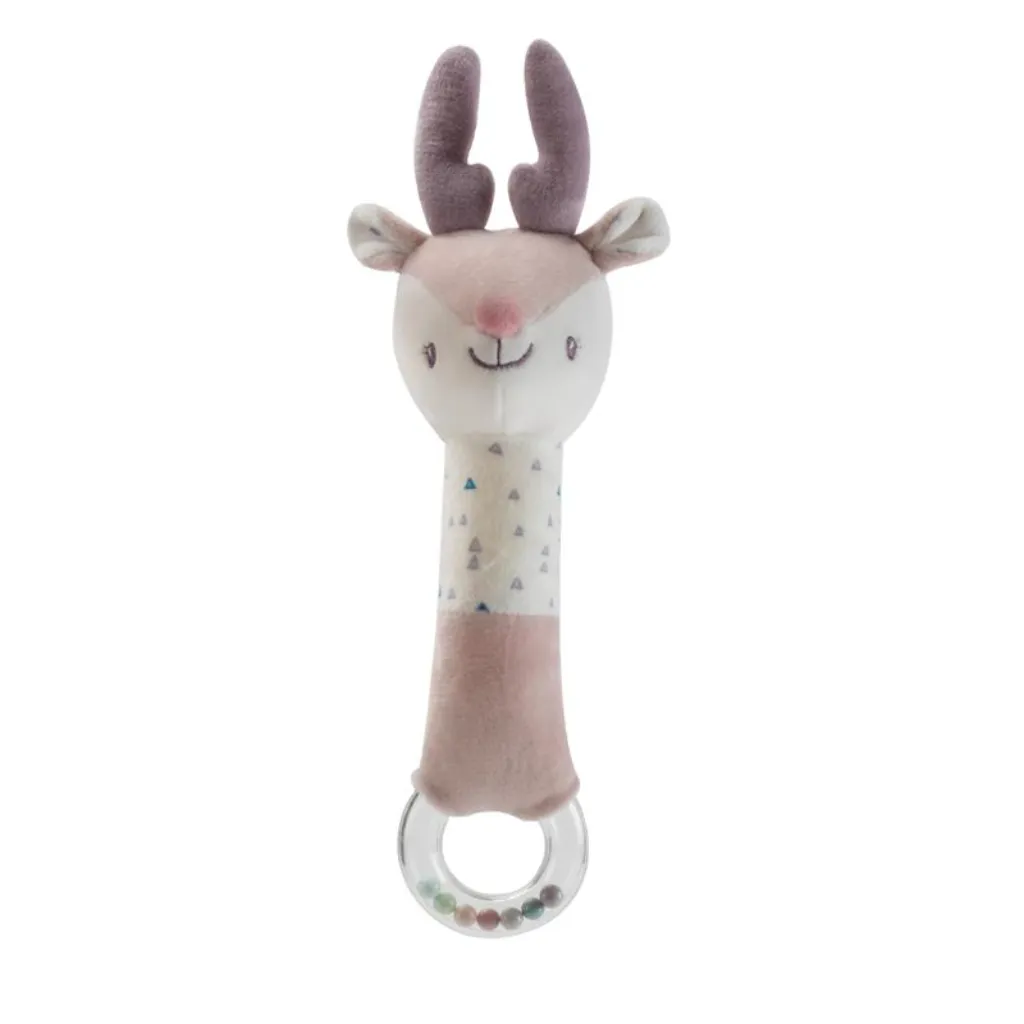 PETITE&MARS Toy soft, noisy, with a rattle ring Deer Suzi, from 3 months