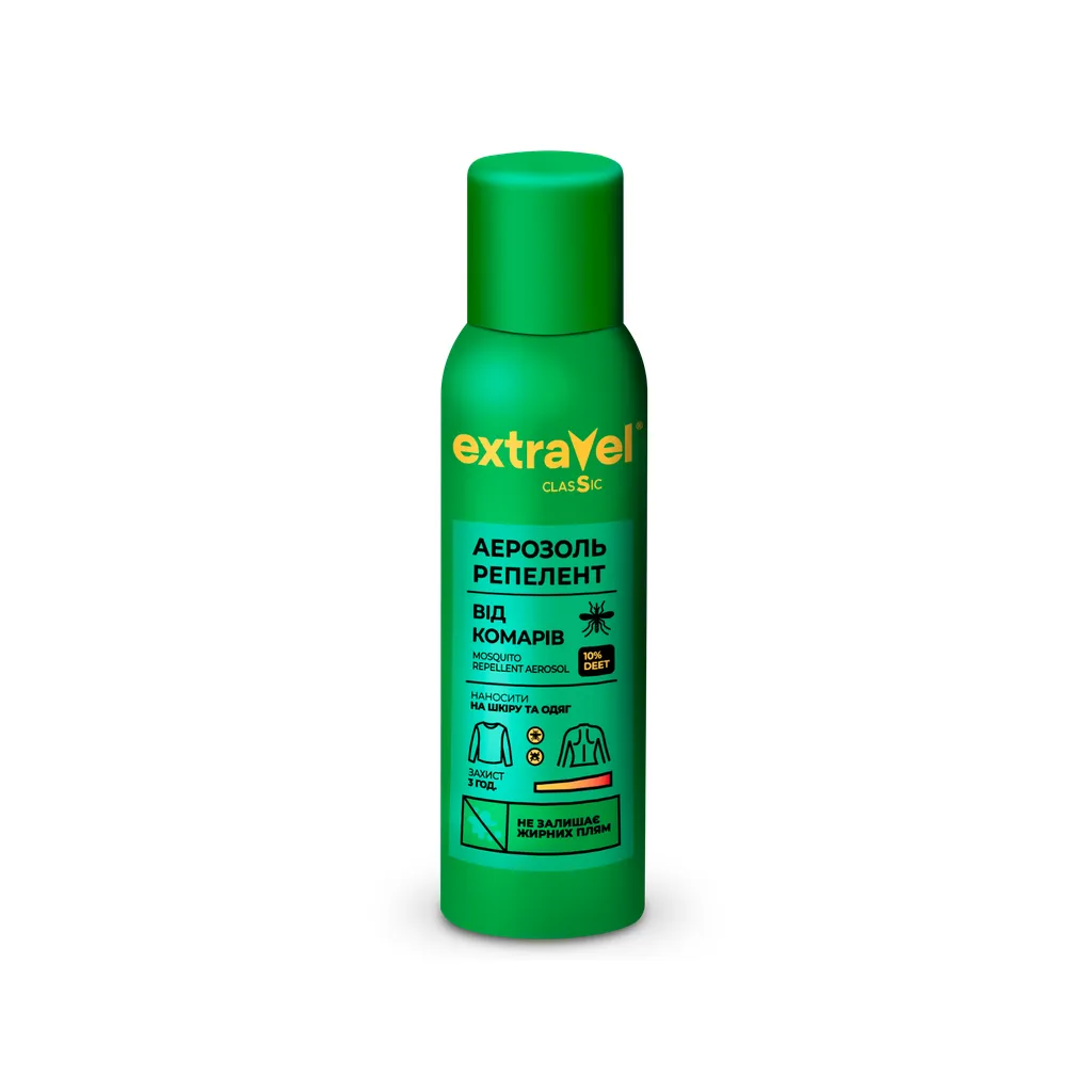 Extravel-Classic-koghos-satsinaaghmdego-aerozoli-100ml Extravel Classic კოღოს საწინააღმდეგო აეროზოლი, 100მლ - Image 1