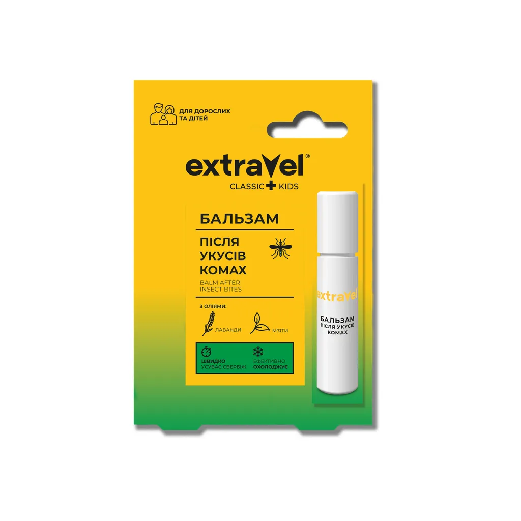 Extravel-Classic-nakbenis-shemdgomi-balzami-burtuliani-7ml Extravel Classic ნაკბენის შემდგომი ბალზამი, ბურთულიანი, 7მლ - Image 1