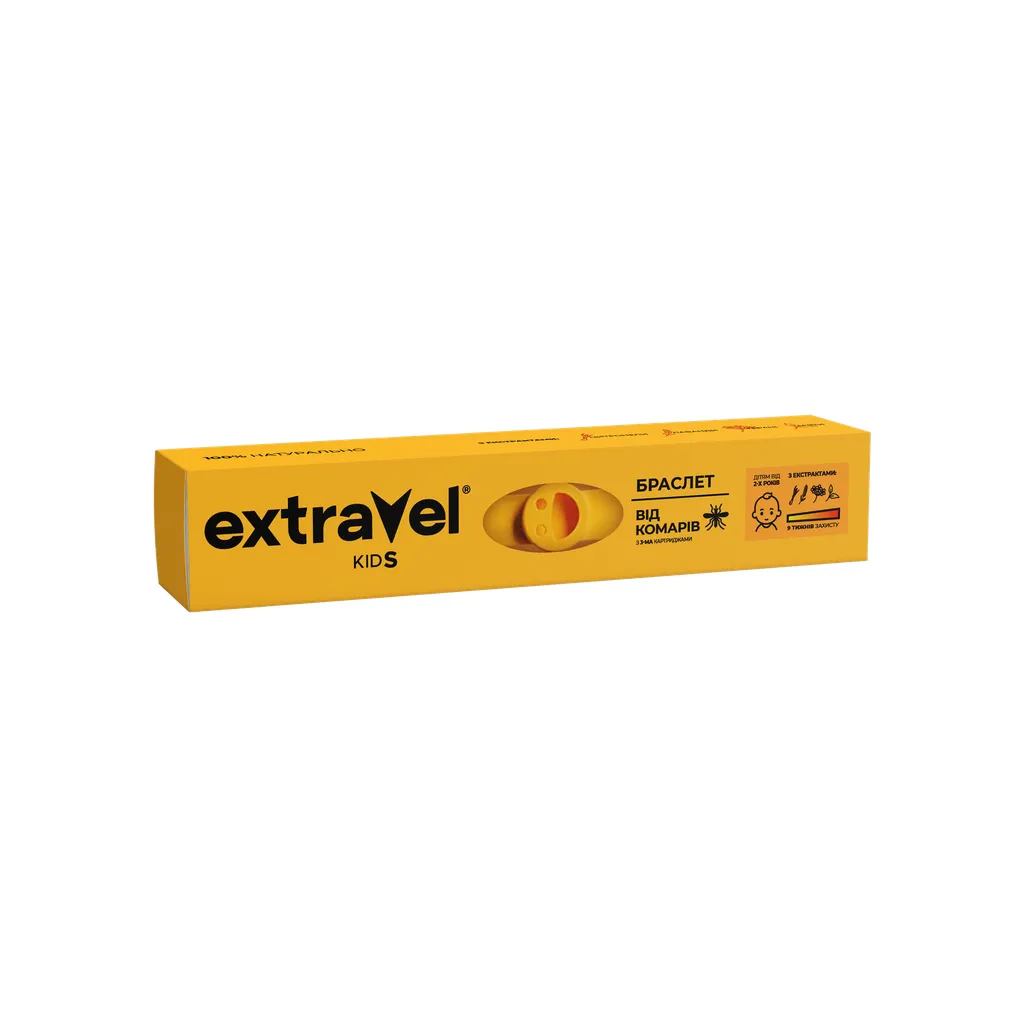 Extravel-Kids-sabavshvo-koghos-satsinaaghmdego-samajuri-2-tslidan-1-8g Extravel Kids საბავშვო, კოღოს საწინააღმდეგო სამაჯური, 2 წლიდან 1.8გ - Image 1