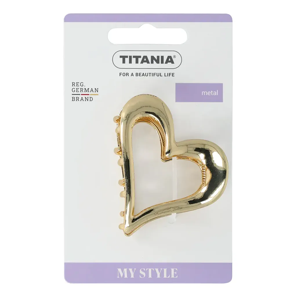 titania-tmis-samagri-metalis-gulis-pormis-okrosperi-75sm ტიტანია - თმის სამაგრი, მეტალის, გულის ფორმის, ოქროსფერი, 7.5სმ - Image 1