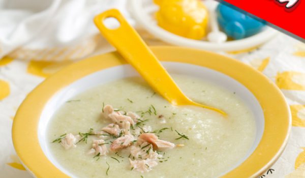 Fresh, organic pureed vegetables soup with chicken for baby. Shot for a story on homemade, organic, healthy baby foods.